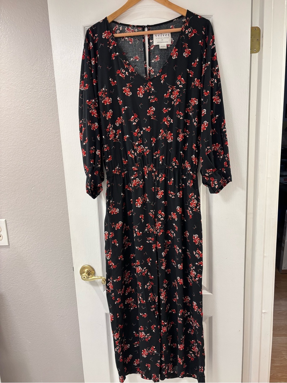 Anthropologie Viscose Wide-Leg Jumpsuit by Velvet by Graham & Spencer Floral